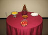 table with chocolate foutain